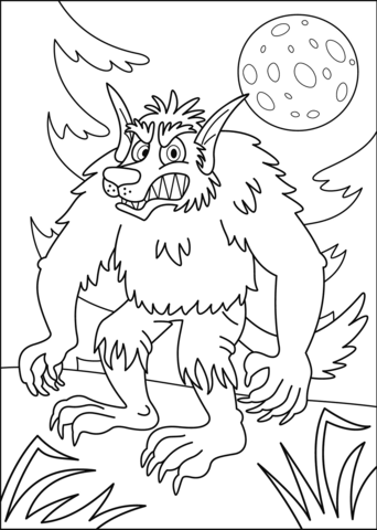 Werewolf coloring page free printable coloring pages