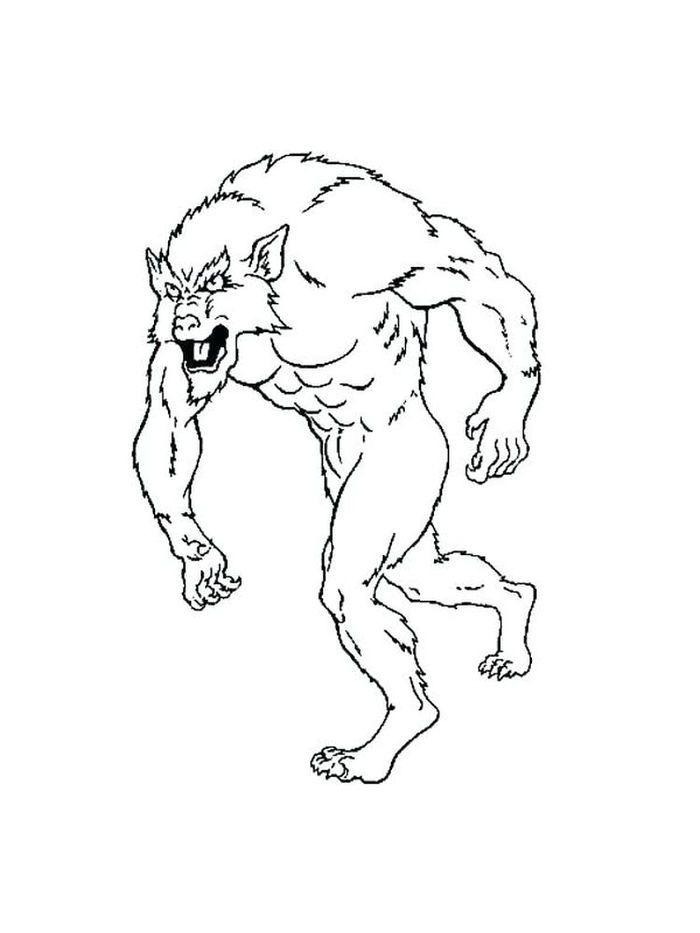 Free printable werewolf coloring pages for adults werewolf halloween coloring pages printable cartoon coloring pages
