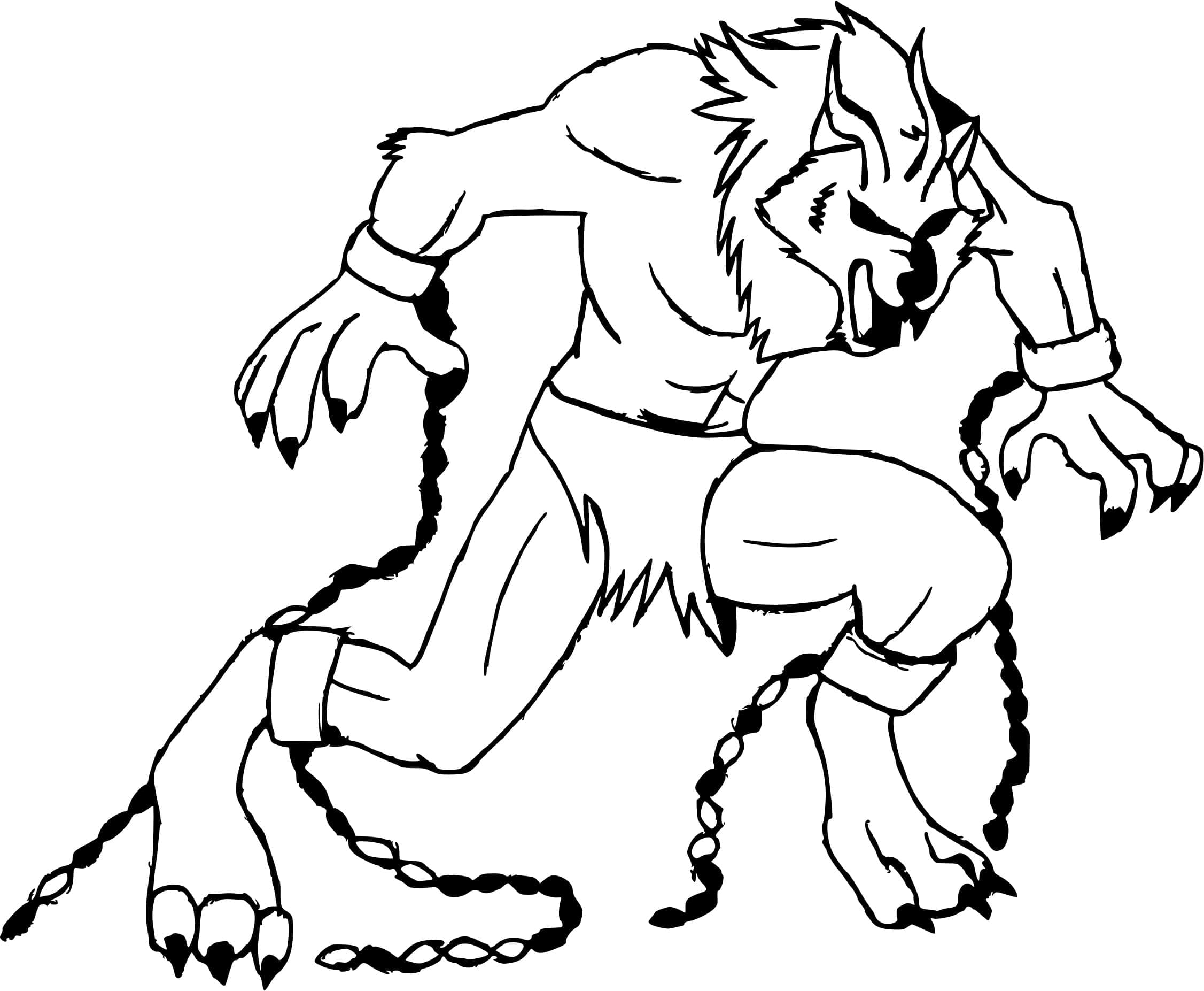 A werewolf coloring page