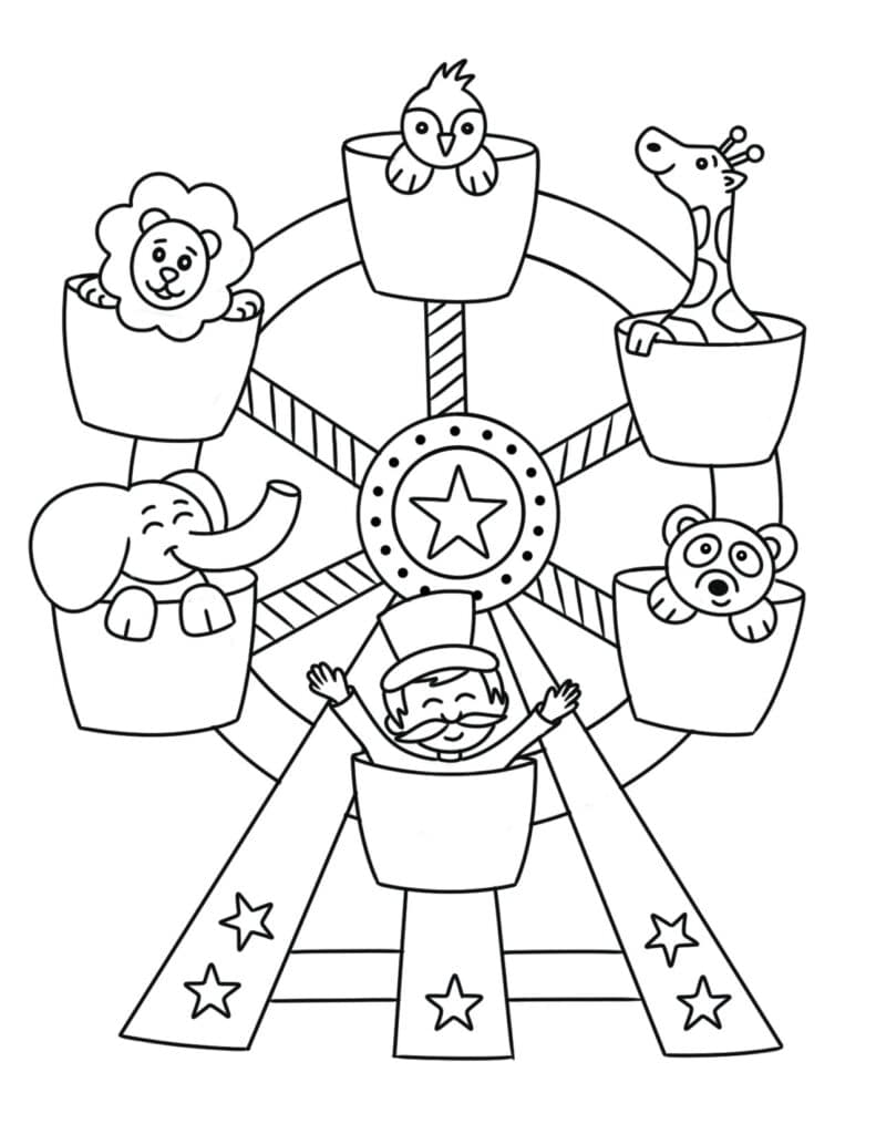 Free carnival coloring pages â the hollydog blog