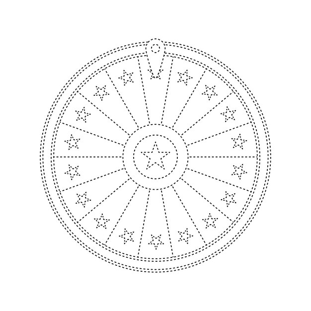 Premium vector fortune wheel tracing worksheet for kids