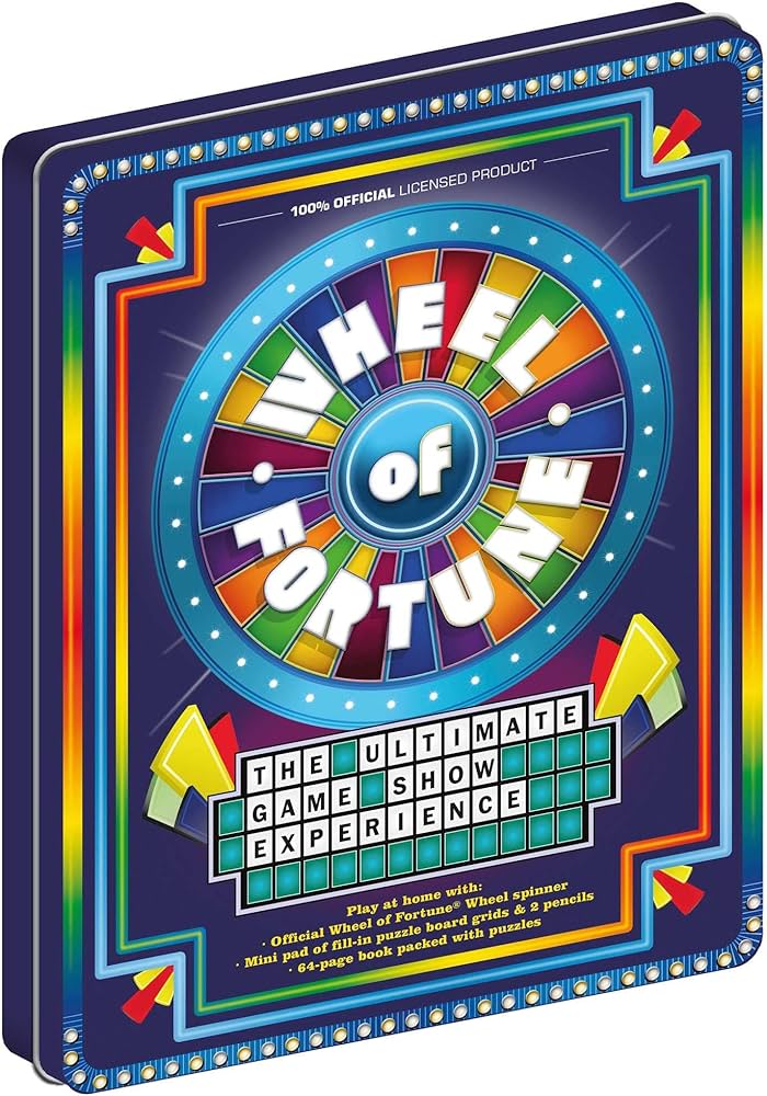 Wheel of fortune game tin with official wheel of fortune wheel spinner and tons of puzzles igloobooks books