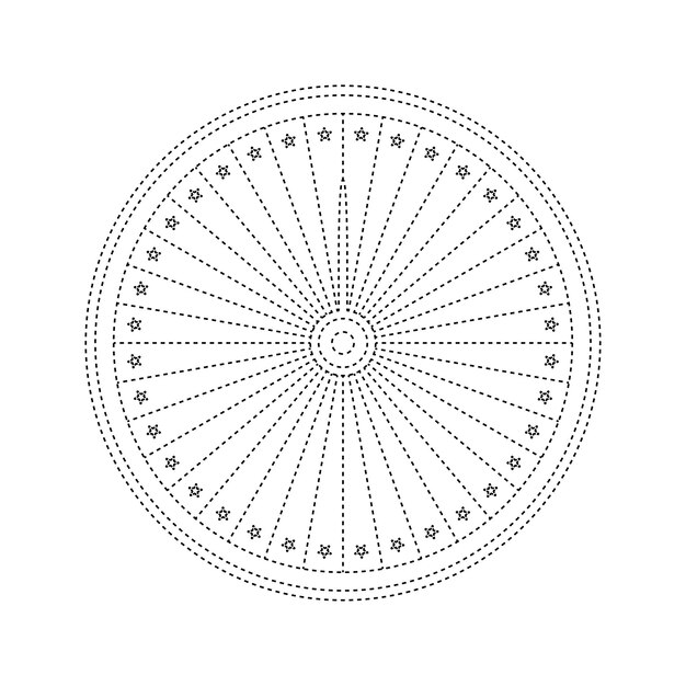 Premium vector fortune wheel tracing worksheet for kids