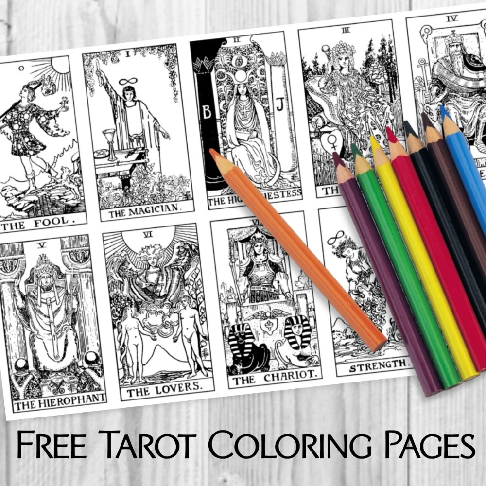 Tarot card coloring pages â daily tarot draw