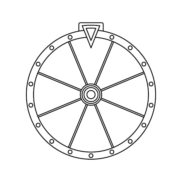 Premium vector coloring page with fortune wheel for kids