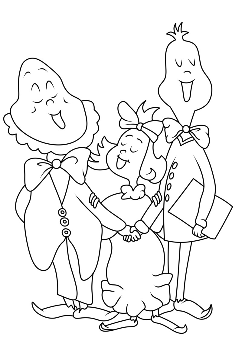 Cute whoville characters coloring page