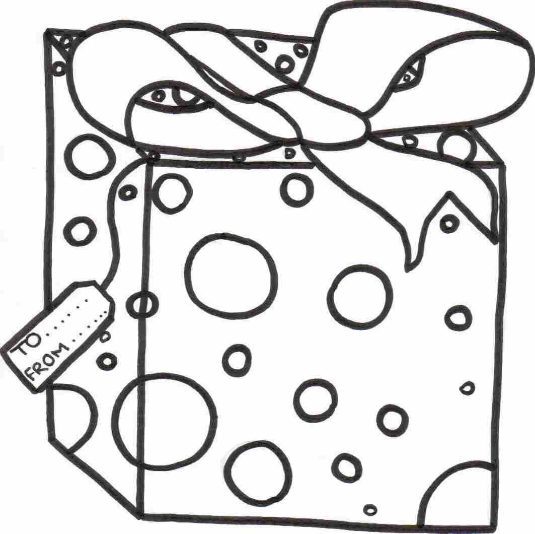 Christmas gift coloring sheet