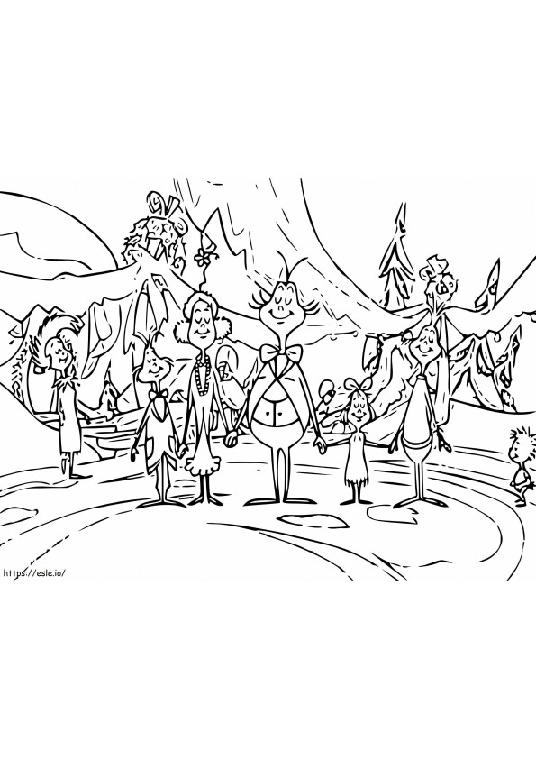 Whoville characters coloring page