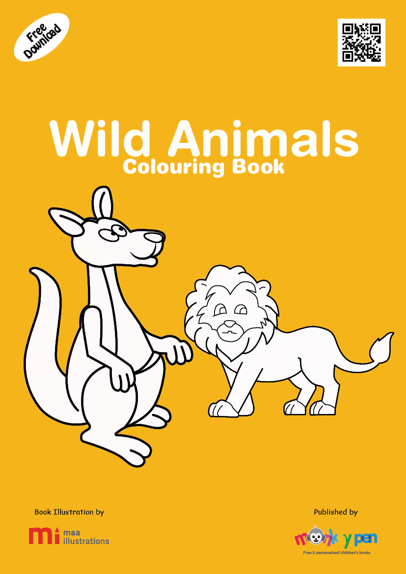 Wild animals colouring book â monkey pen store