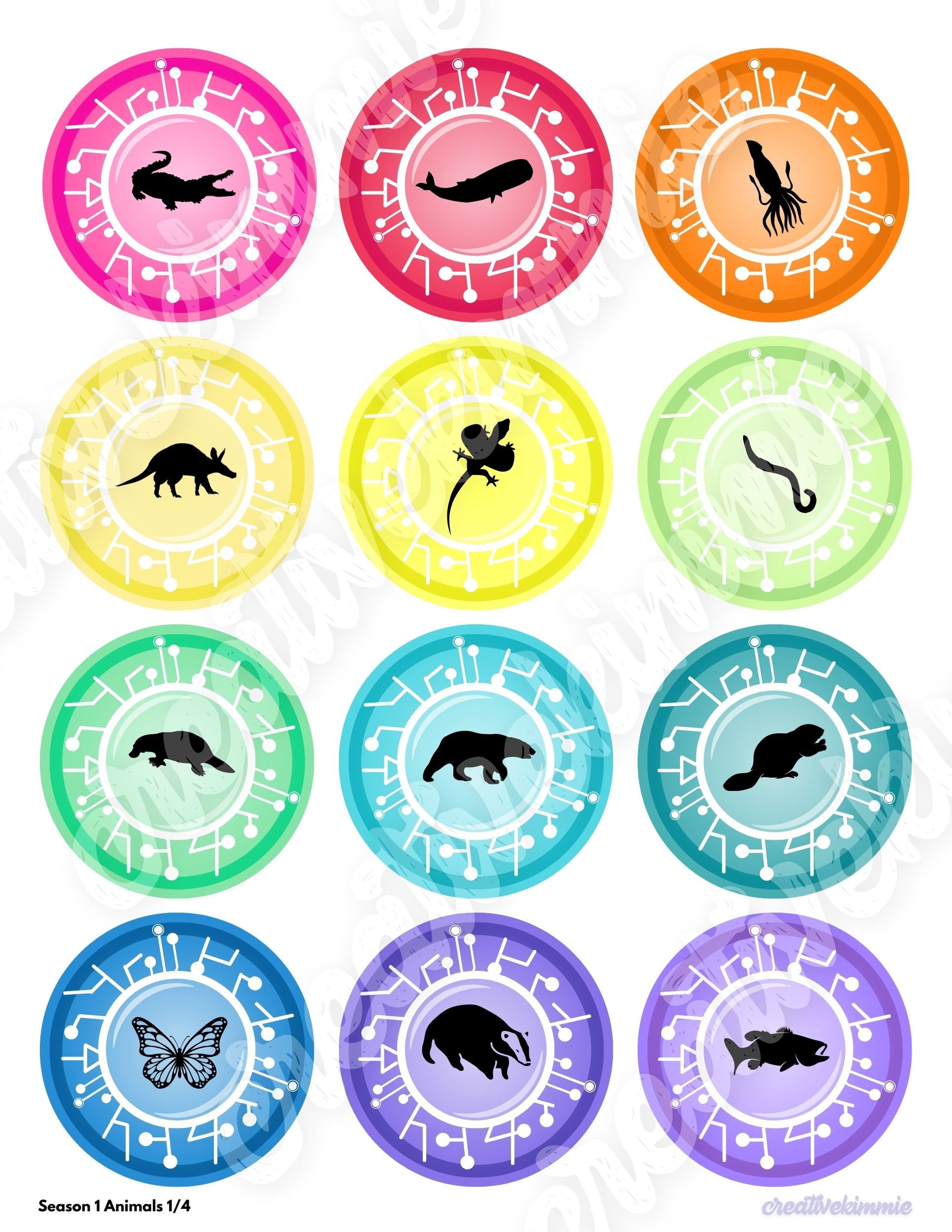 Buy season set of creature power discs inspired printable download online in india