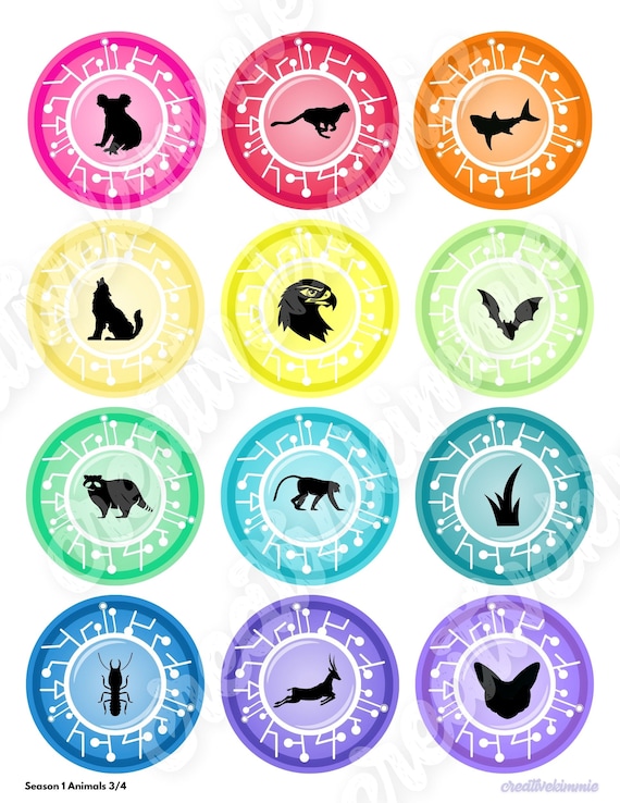 Season set of creature power discs inspired printable download