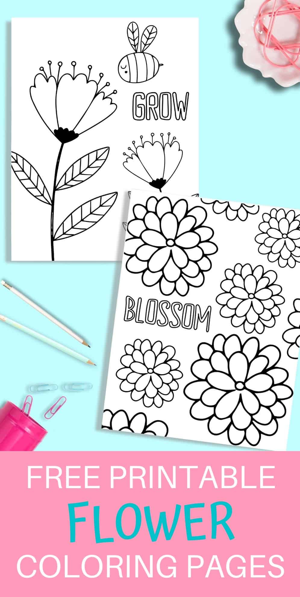 Printable flower coloring pages