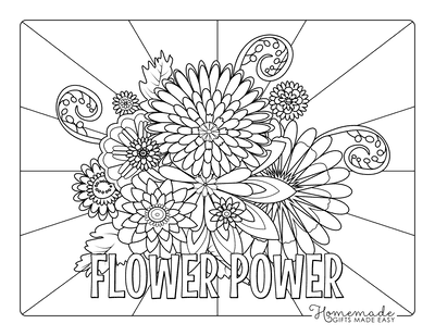 Free flower coloring pages for kids adults