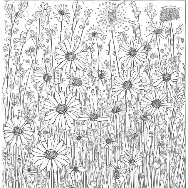 Wildflower meadow coloring pages