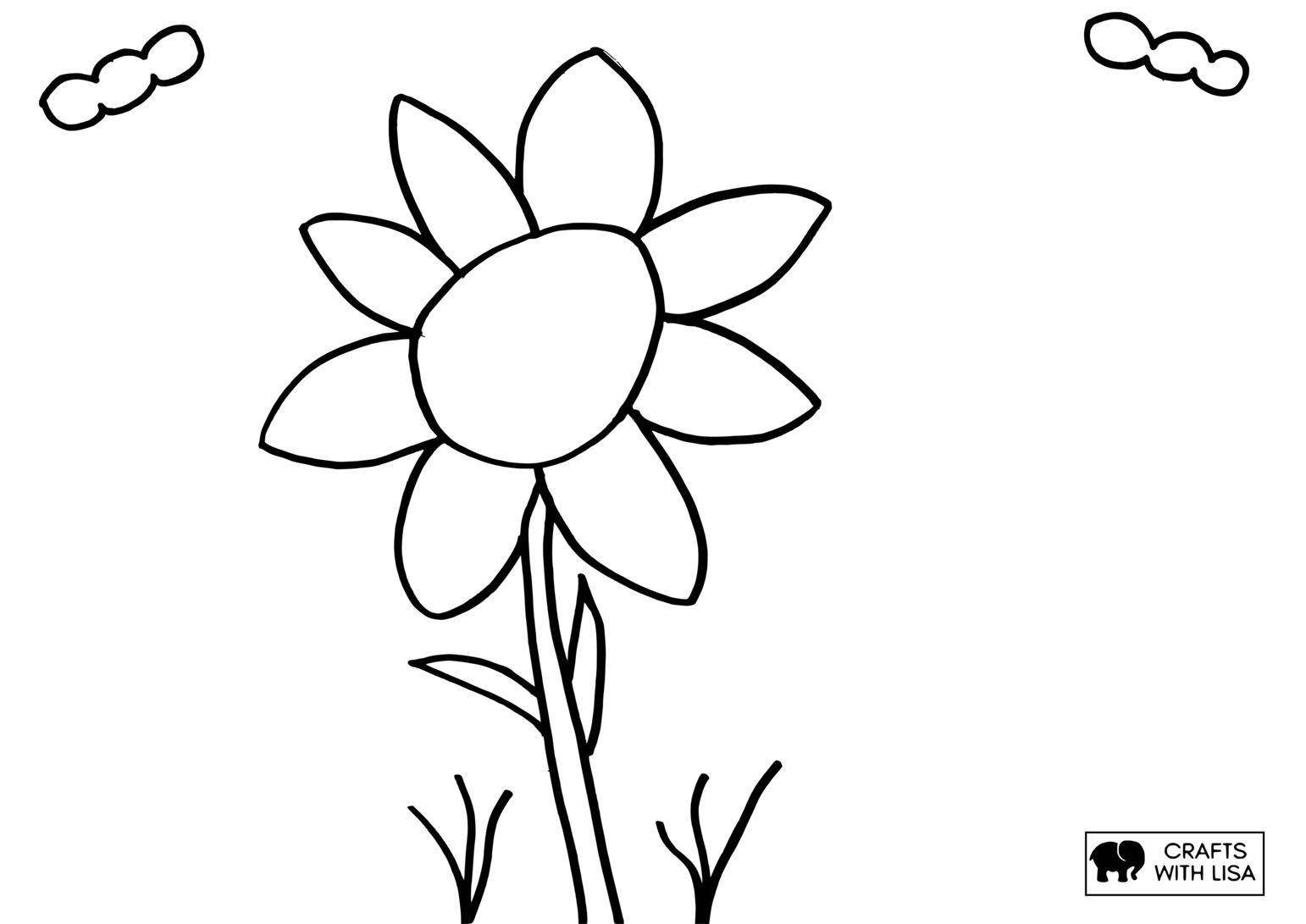 Big flower coloring page