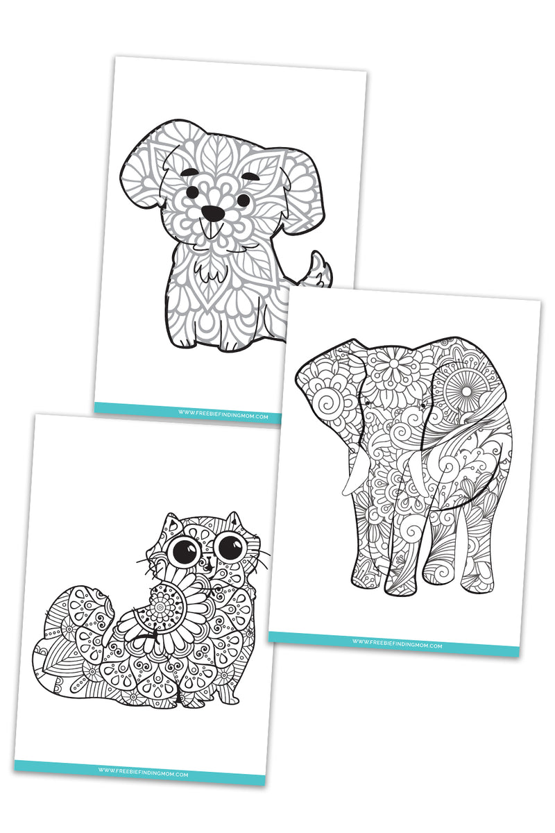 Animal coloring pages for adults and kids pages â freebie finding mom