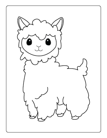 Premium vector animals coloring pages for kids with cute animals black and white activity worksheet