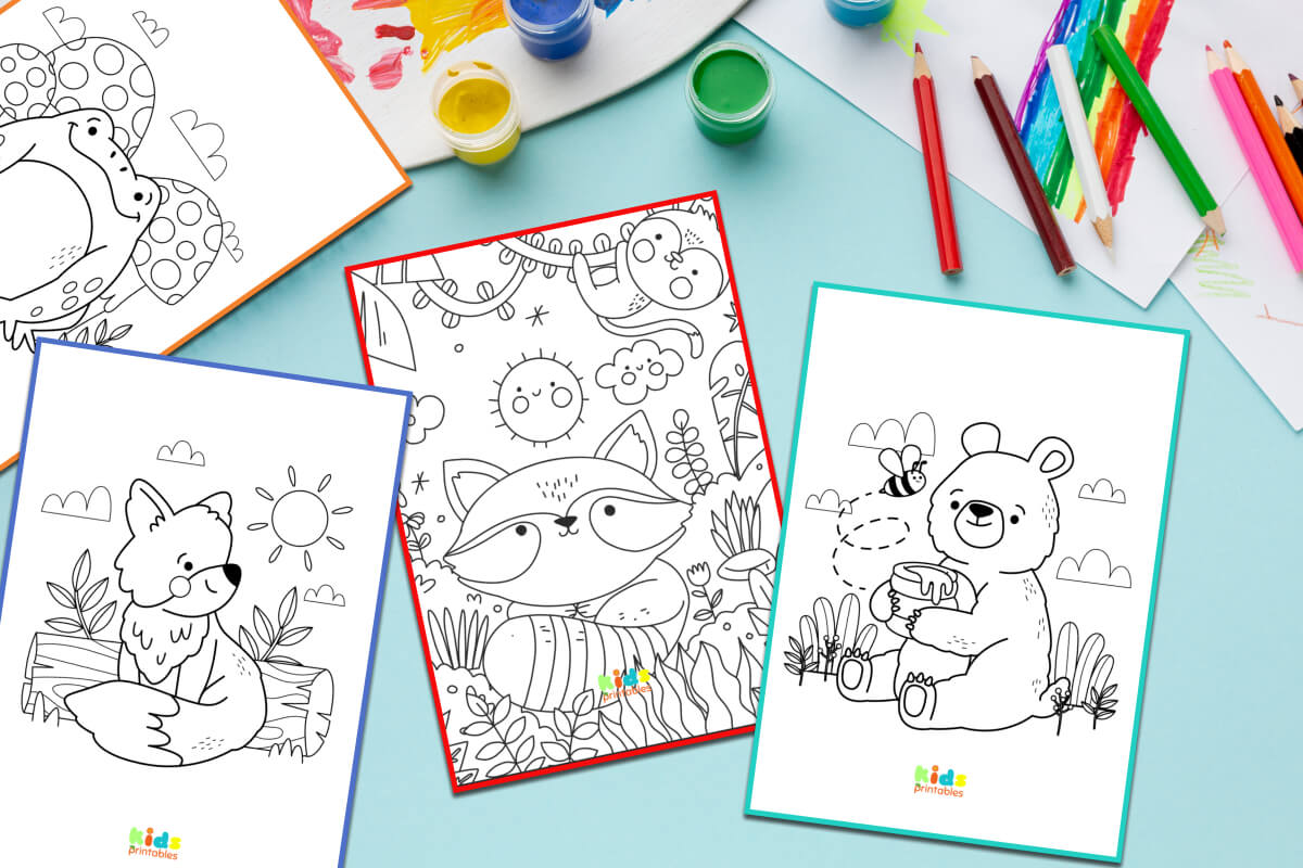 Animal coloring pages kids