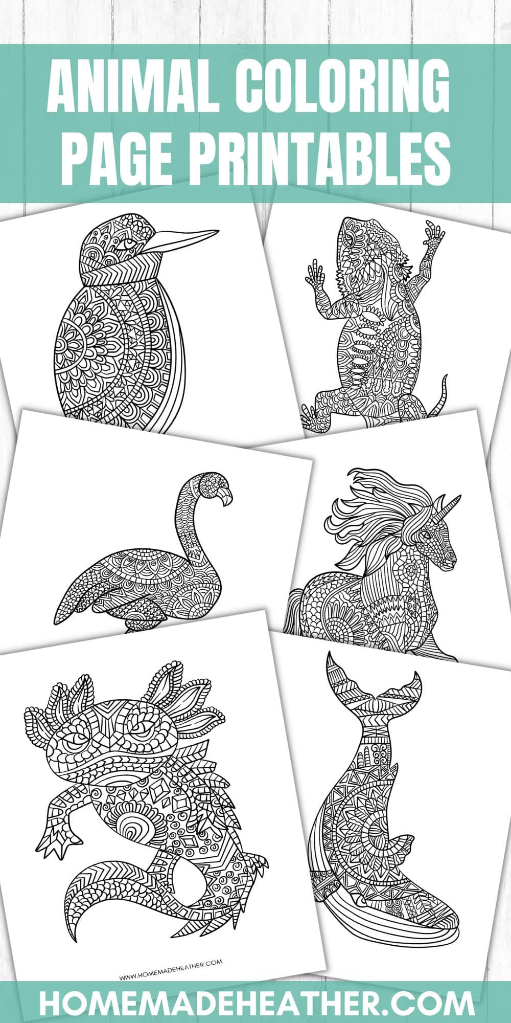 Animal coloring pages homemade heather