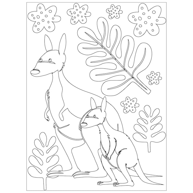 Premium vector mothers day cute animal coloring pages for kids printable premium vector