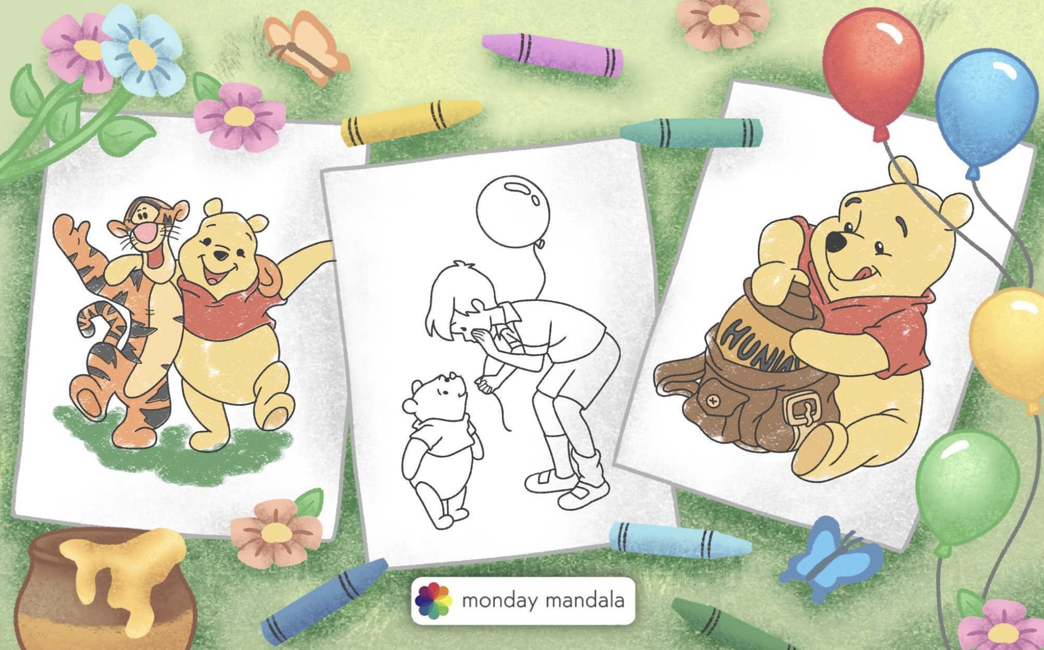 Winnie the pooh coloring pages free pdf printables