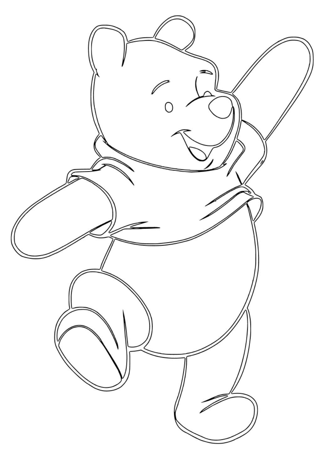 Free printable winnie the pooh dance coloring page for adults and kids