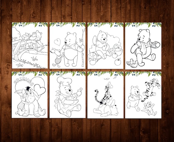 Coloring sheets winnie the pooh pages winnie the pooh birthday party games ready for print printable digital instant download