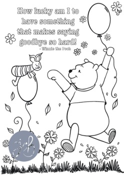 Winnie the pooh digital print coloring page how lucky i am tpt