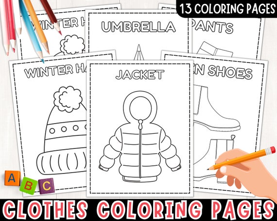 Winter wear coloring pages clothes coloring sheets winter activity for kids winter clothes coloring sheets printable pdf download now