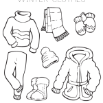 Warm clothes coloring pages playing learning