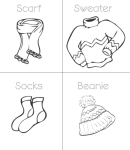 Warm clothes coloring pages playing learning