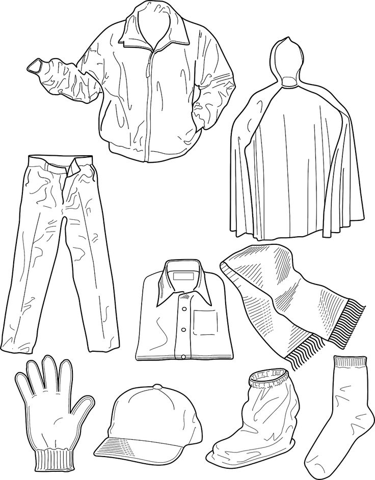 Winter clothing colouring pages coloring pages winter free clothes winter mittens