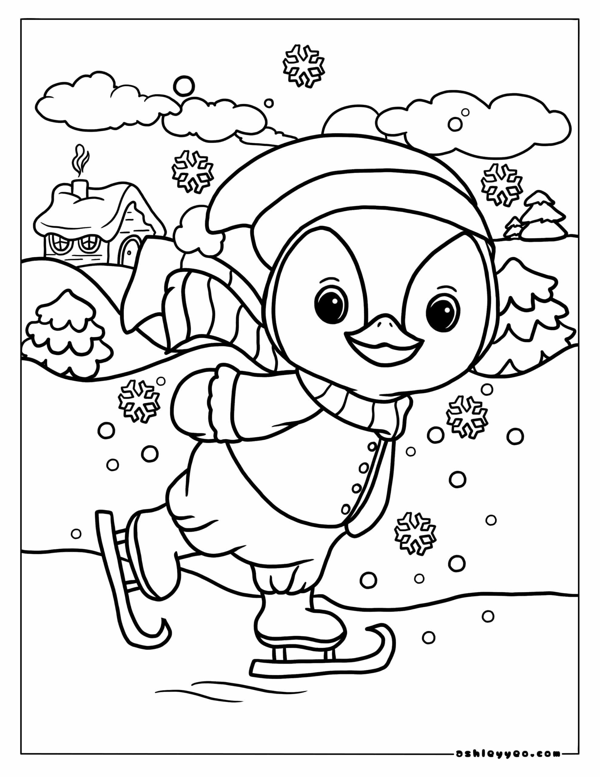 Free winter coloring pages for kids