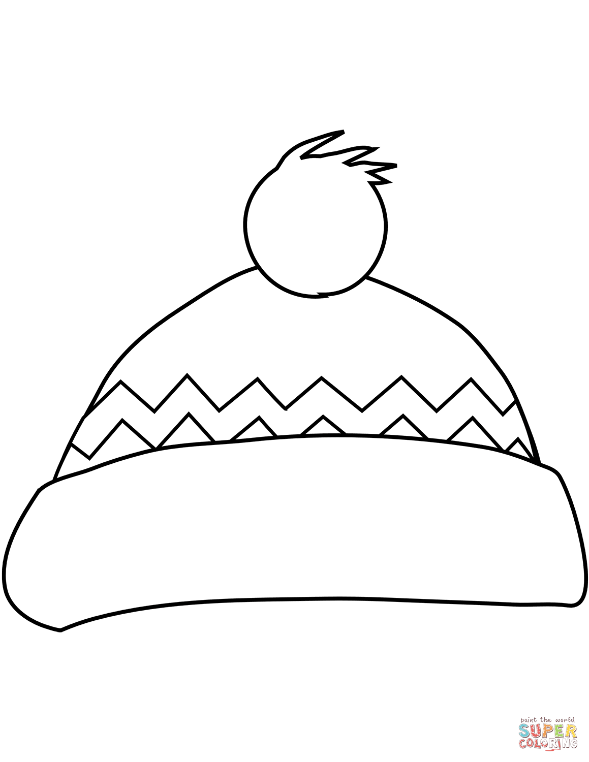 Winter bobble hat coloring page free printable coloring pages
