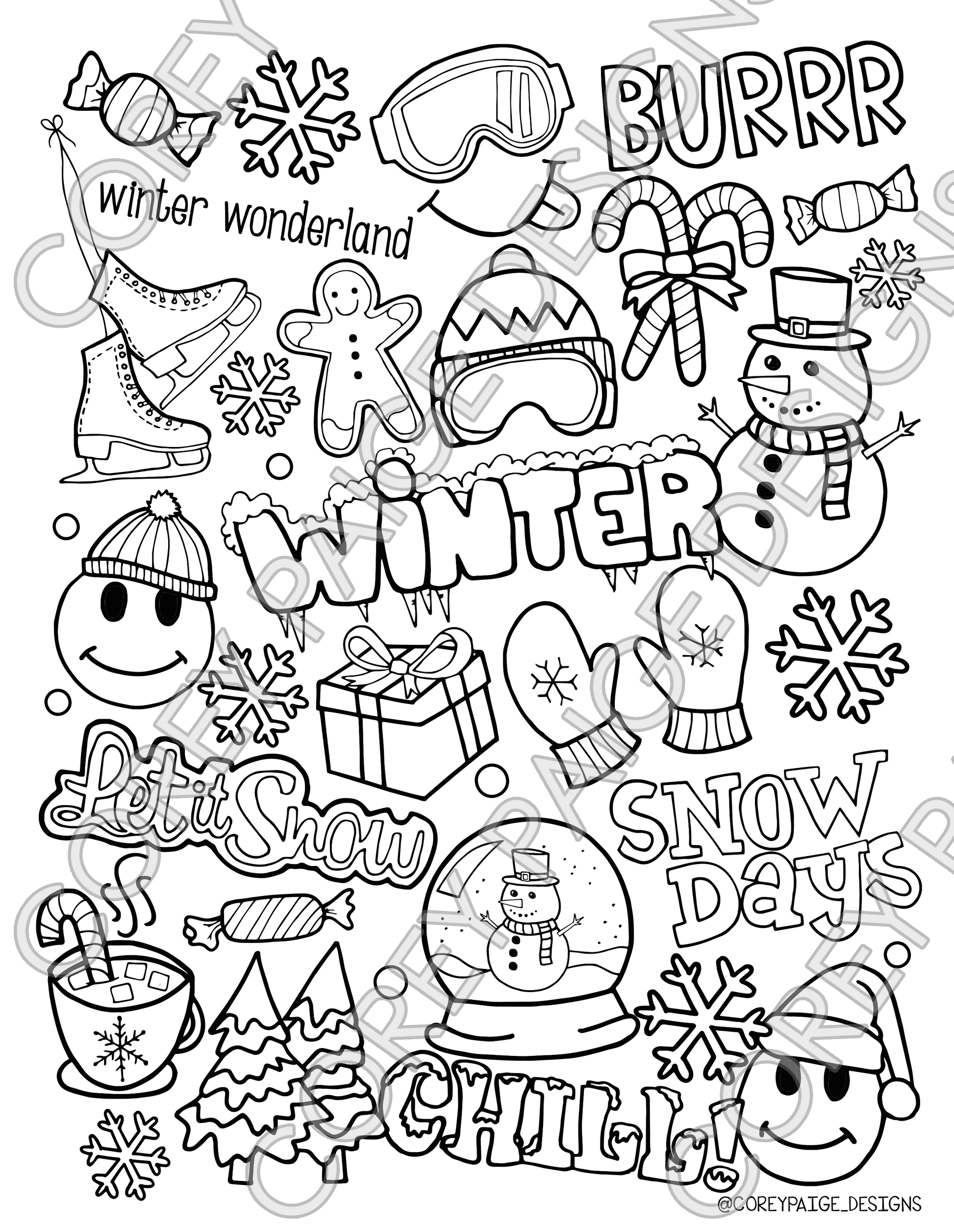 Seasons coloring sheet pack â