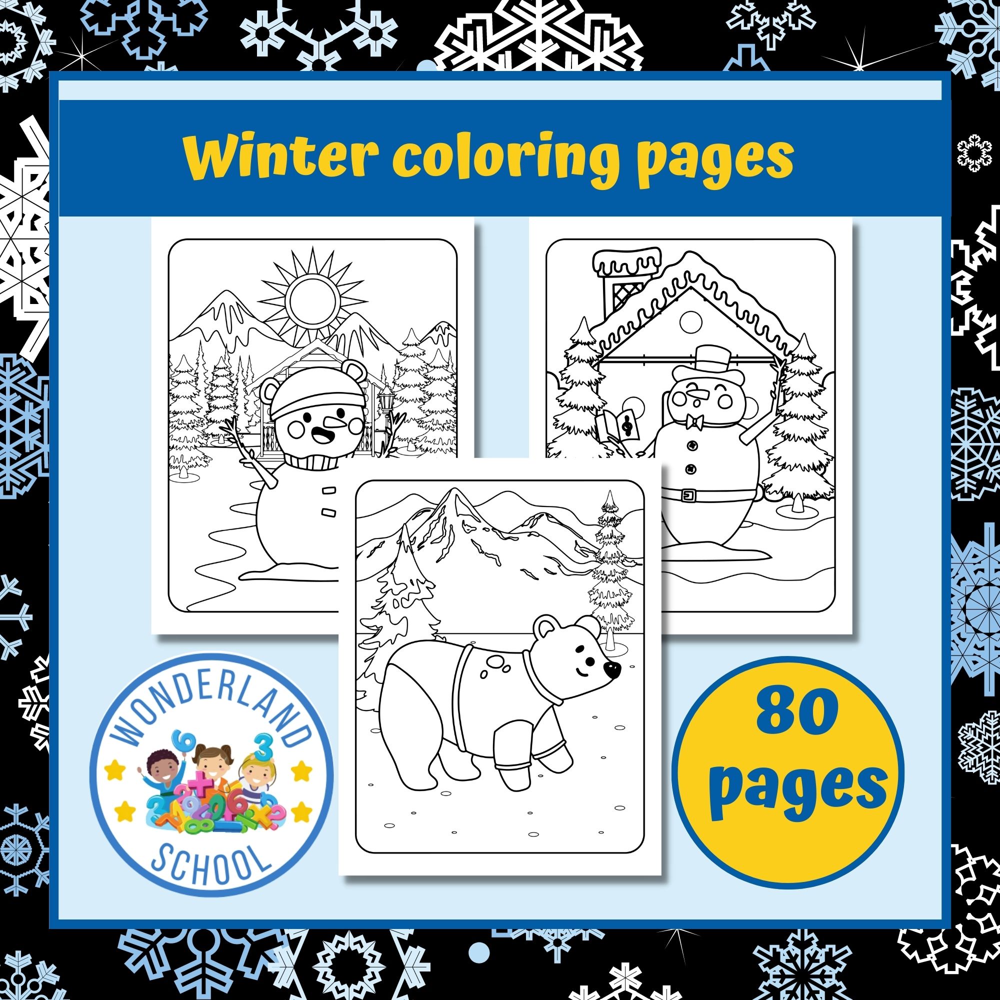 Winter coloring pages for preschool kindergarten first grade made by teachers