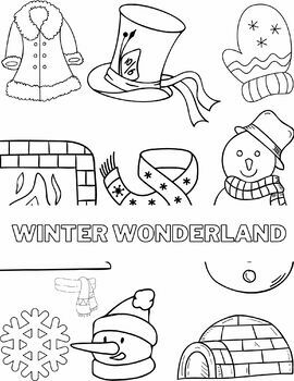 Winter wonderland coloring page printable