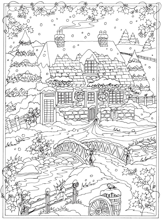 Dragonfly treasure winter wonderland coloring pages