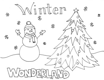 Winter wonderland coloring sheet by hannah ash tpt