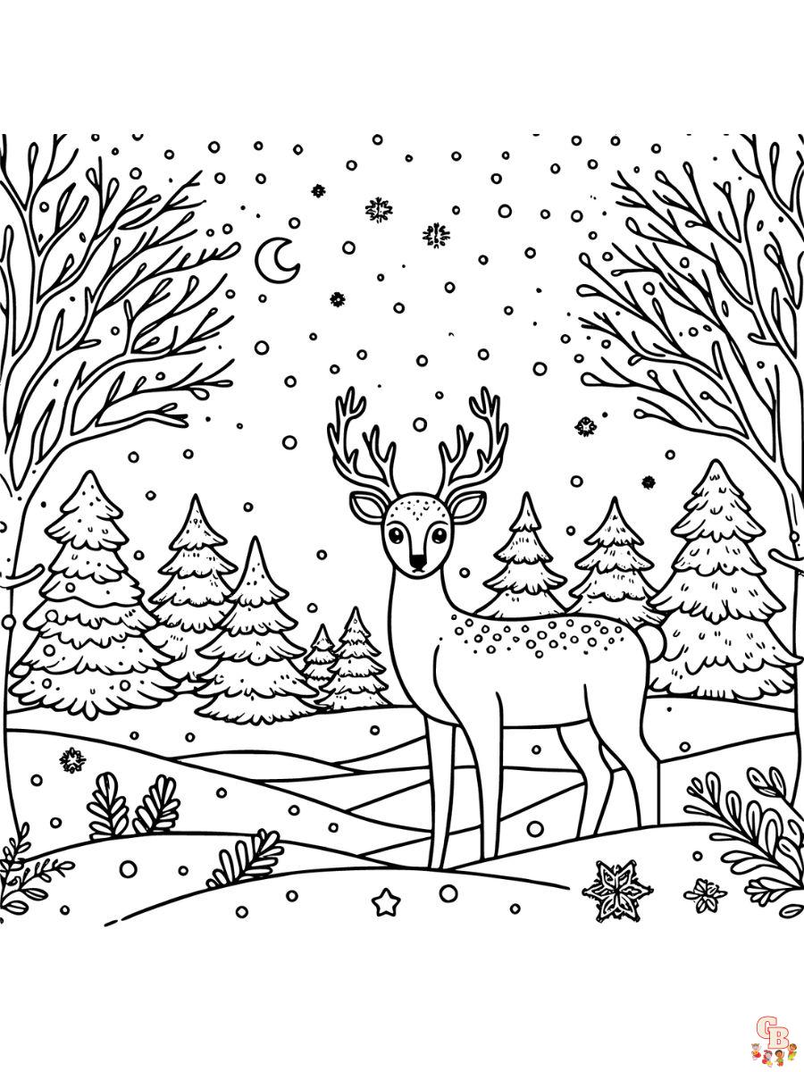 Printable winter wonderland coloring pages free