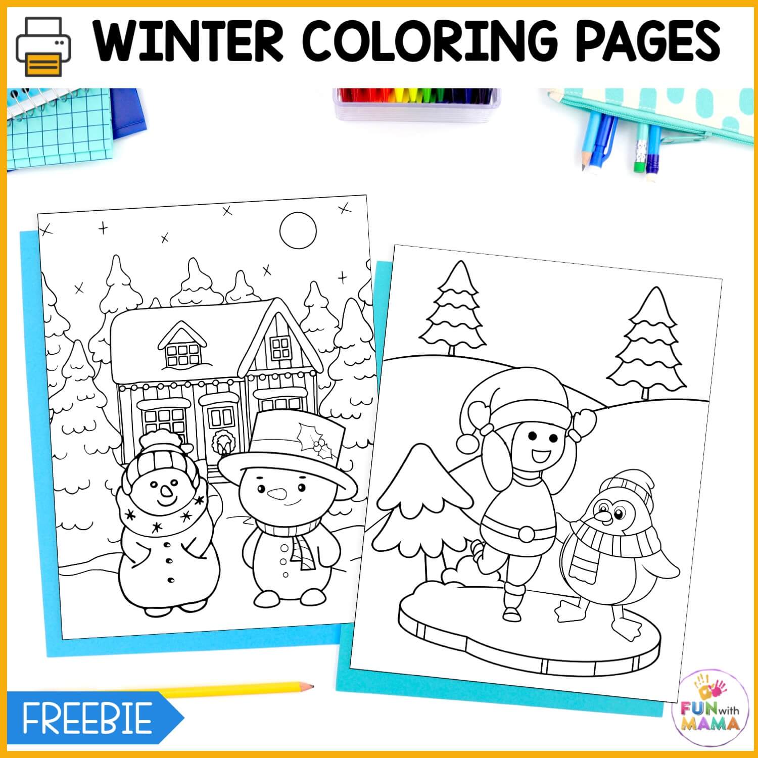 Winter coloring pages