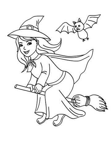 Free printable witch coloring page crafts and worksheets for preschooltoddler and kindergarten