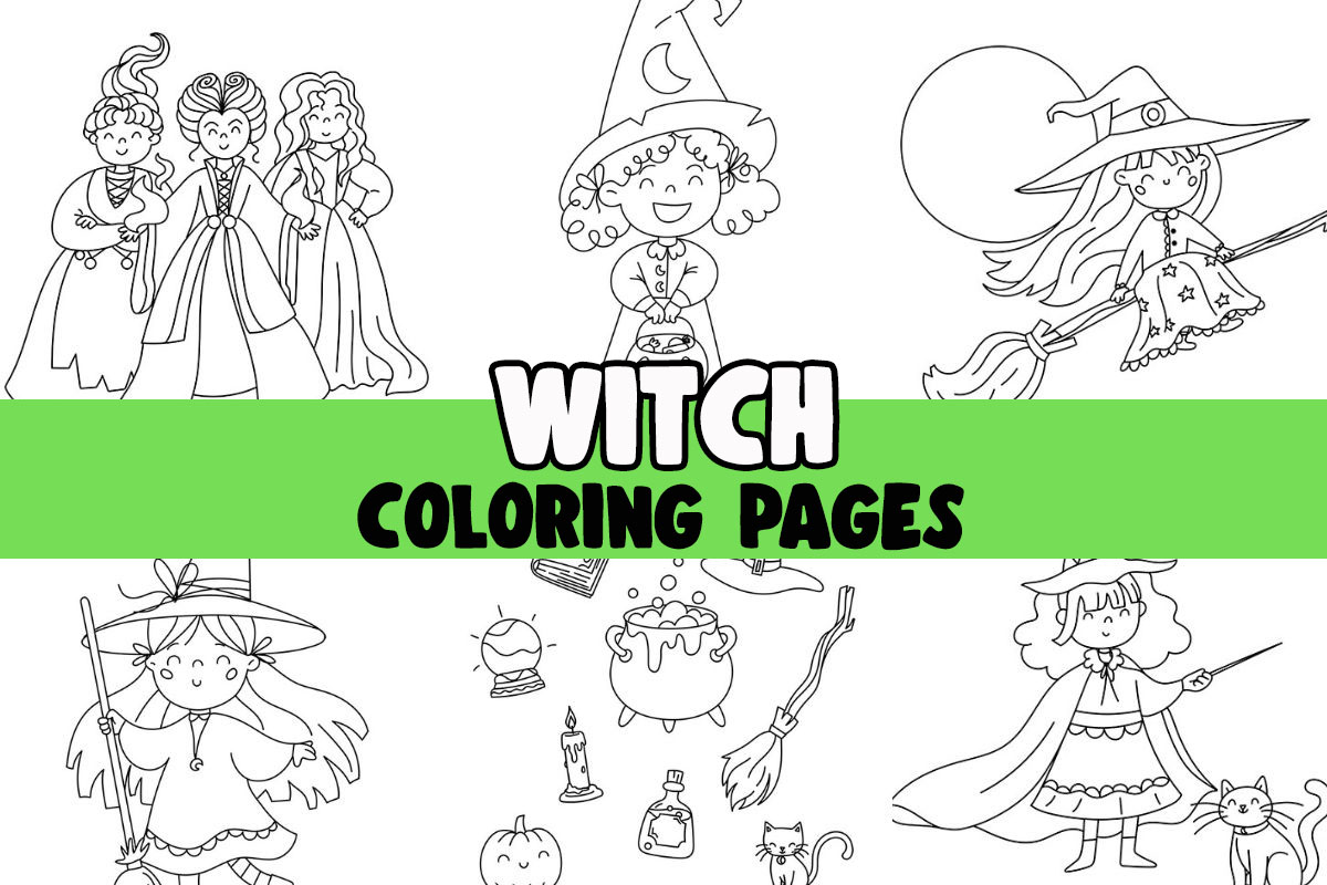 Witch coloring pages free printables