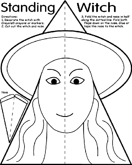 Stand up witch coloring page