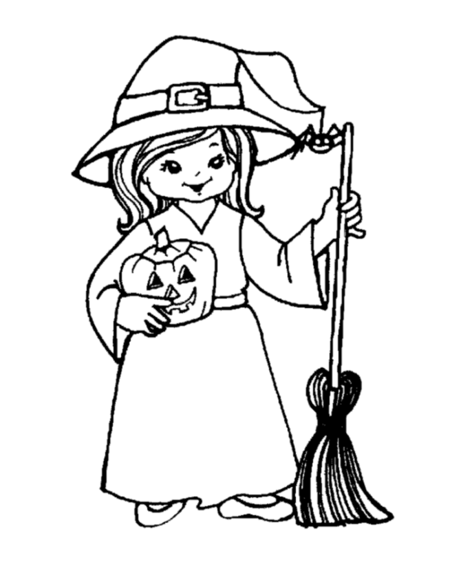 Halloween witch coloring page