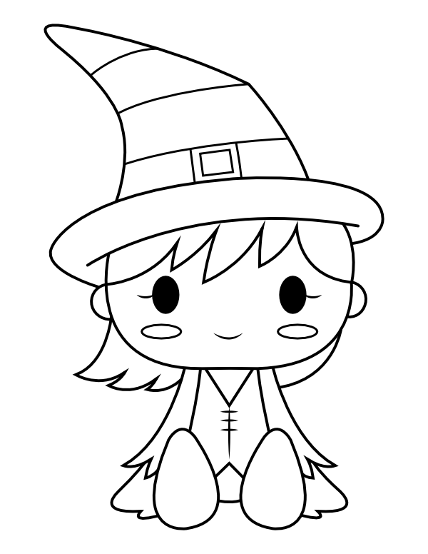 Printable witch costume coloring page