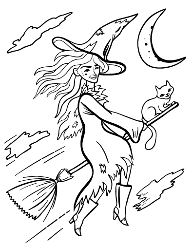 Free witch coloring page