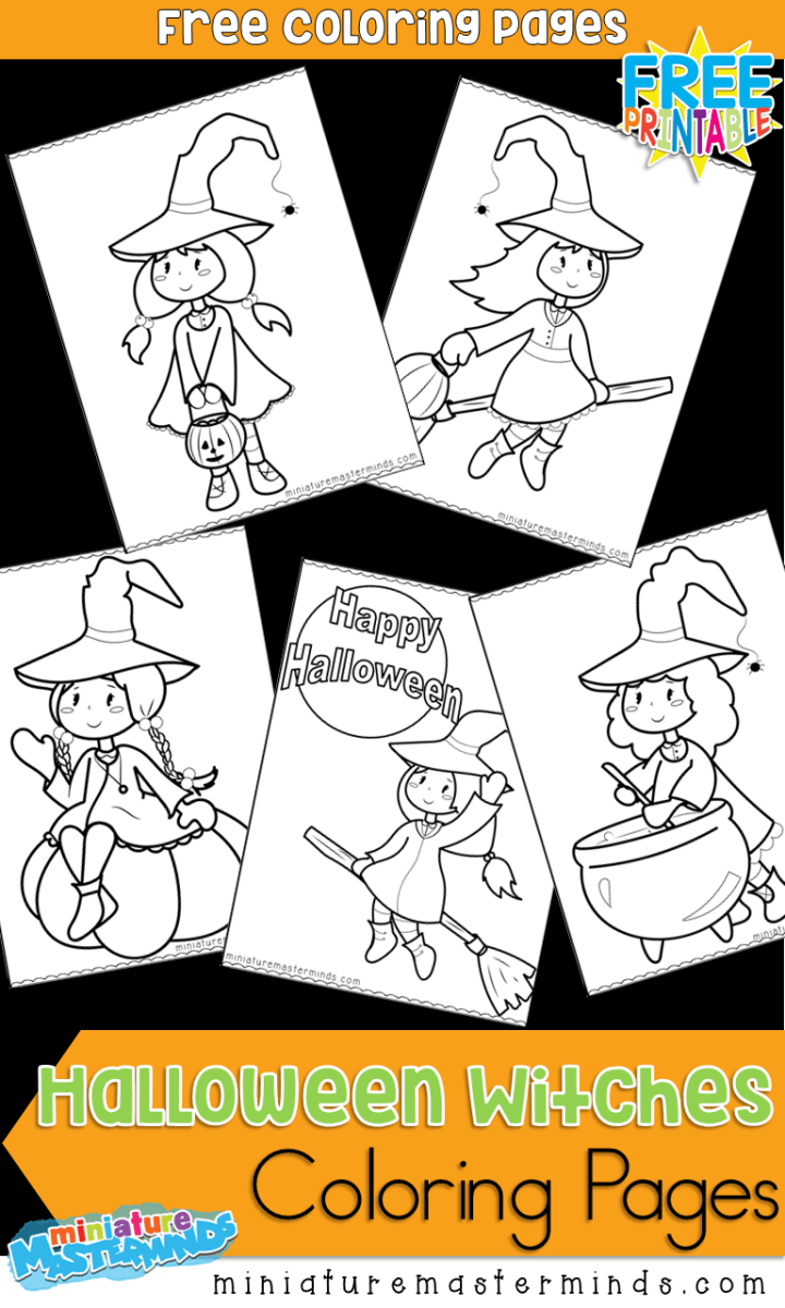 Free printable cute witches coloring pages â miniature masterminds