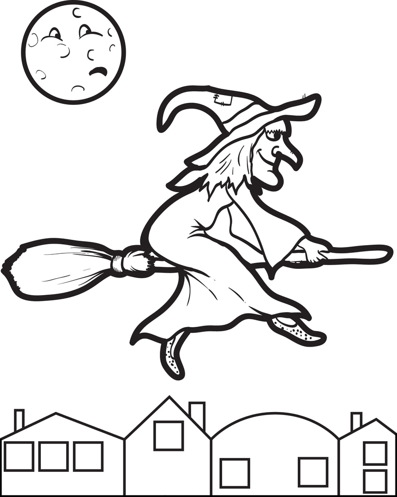 Printable halloween witch coloring page for kids â