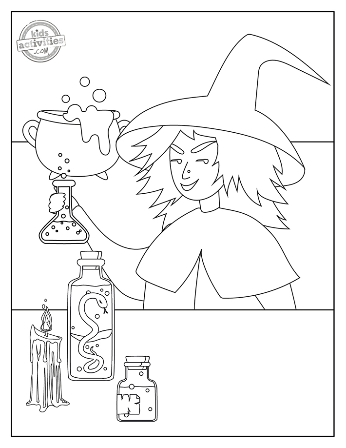 Magically cute witch coloring pages kids activities blog